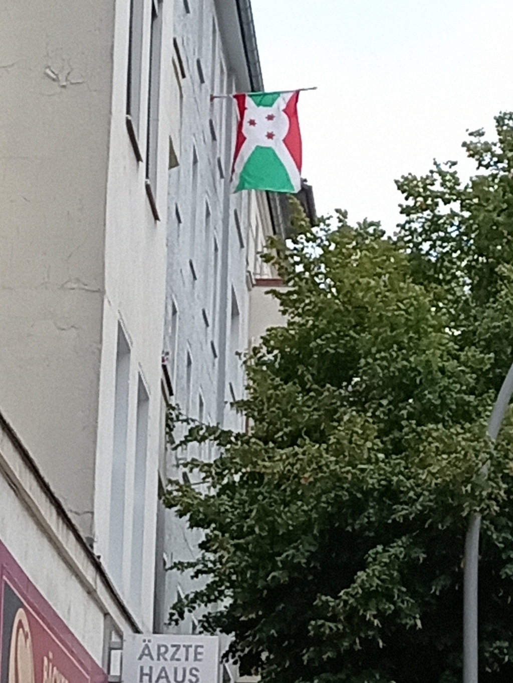 Embassy of Burundi 4th Floor, of an old building in Berlin, with Burundi Flag